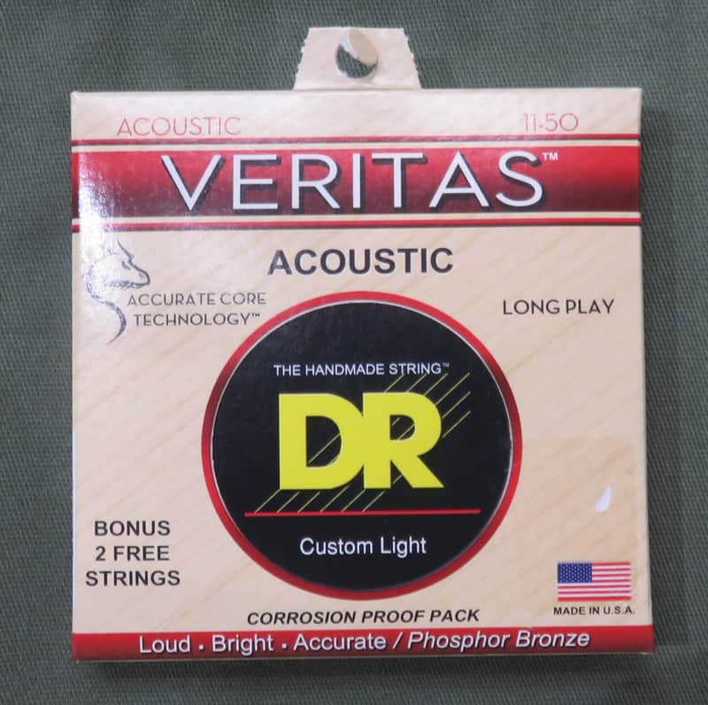 DR VTA-11 Veritas Phosphor Bronze Acoustic Guitar Strings - Custom Light (11-50) image 1