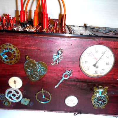 Synth Portal Steampunk Modular Powered Synthesizer-no modules 2025 - Wood/black & bronze image 19