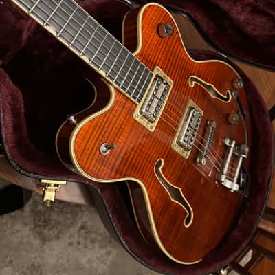 Gretsch G6609TFM Players Edition Broadkaster with Flame Maple Top 2017 - Present - Bourbon Stain image 2