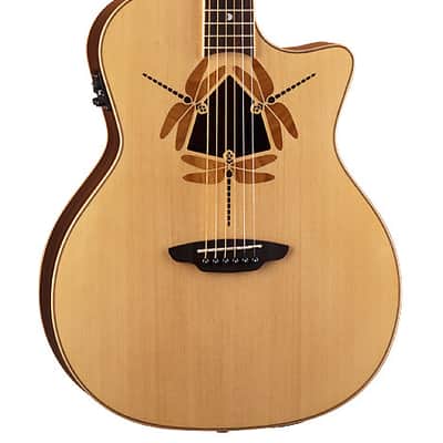 Luna Oracle Dragonfly Cutaway Acoustic Electric Guitar w/Stand image 1