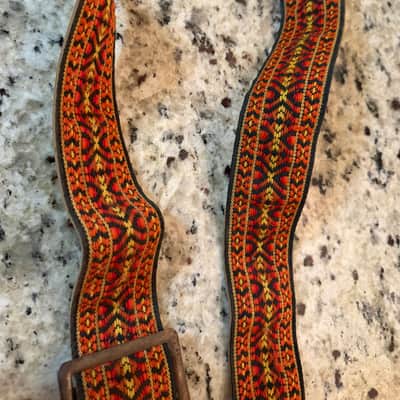 Hootennanny Ace Style Strap Imperial Music Store 60s-70s - Orangy yellow image 7