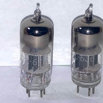1944 RCA 6J6 ECC91 Black Plate JAN Mil-Spec Tubes, Matched Pair, NOS Testing, WWII Date Codes image 1
