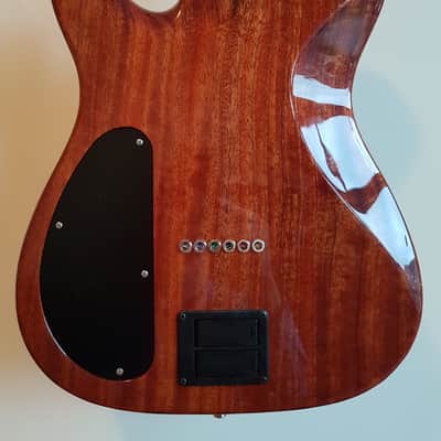 Warmoth Telecaster, Spruce on Mahogany, Piezo, SS Frets Clear Finish image 4