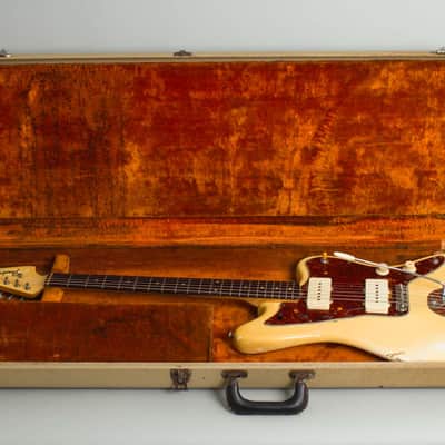 Fender Jazzmaster Solid Body Electric Guitar (1960), ser. #58205, original white Tolex hard shell case. image 10