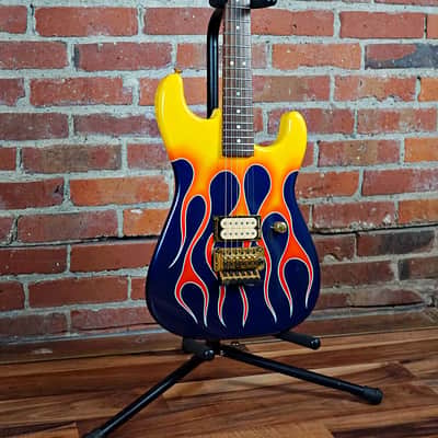 Jackson USA Custom Super Strat Charvel San Dimas Style Fender Headstock 1991 Hot Rod Flames image 7