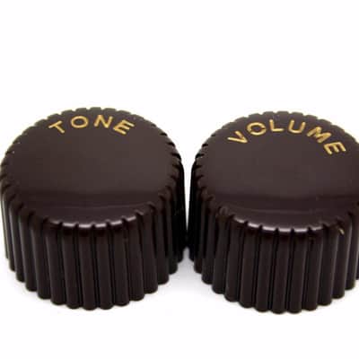 2x HARMONY SILVERTONE GUITAR KNOBS BROWN CUPCAKE TONE & VOLUME - CTS OR EMERSON image 1