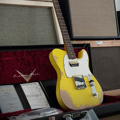 Fender Custom Shop 1964 HS Tele Heavy Relic Grafitti Yellow, Aus Erstbesitz! Custom Color, SD Neck Humbucker uvm. 2021 - Grafitti Yellow Relic image 25