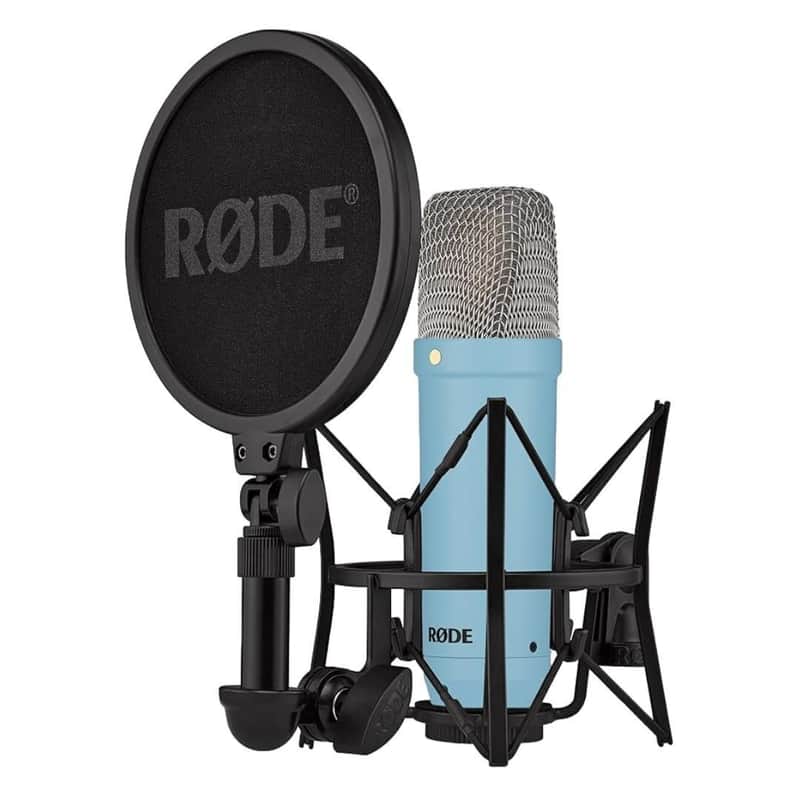 RODE NT1 Signature Series Studio Condenser Microphone with HF6 True Condenser Capsule for Studio Usage (Blue) image 1