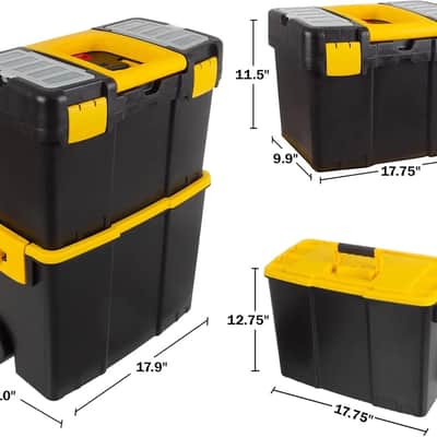 Mobile Studio Gear Vault – 2-in-1 Rolling Storage Chest for Producers & Musicians | Stackable Lockable Utility Box for Studio Gear, Cables, Mics & Controllers image 3