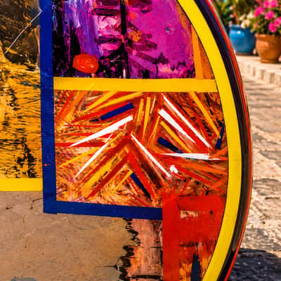 El Daga Jasper Johns "Flag Island" 2019 - Collage Dada Art Guitar. Only one. image 16
