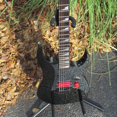 Ibanez RG Black~Reverse Headstock~Skull Tuners~ Shark Tooth Inlay
