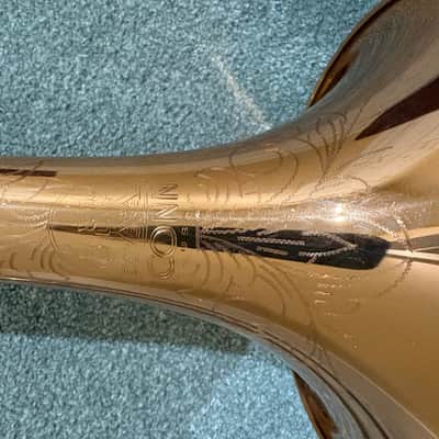 Trombone Conn Tenor 1950s - Silver plated slide and mouthpiece and rose brass bell image 4