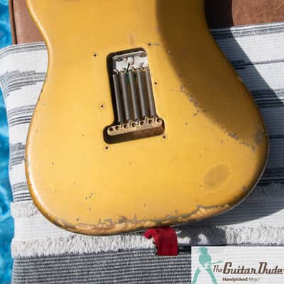 1981 Fender Gold on Gold Dan Smith Strat - Ultimate Road Worn Greenie MOJO Master - Pro Set Up w Perfect Frets/Action/Intonation! image 5
