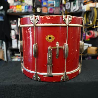 Slingerland RadioKing 1950's - Fire Engine Red Lqr. 10x14'' Maple /Mahogany Shell Vintage Snare image 1