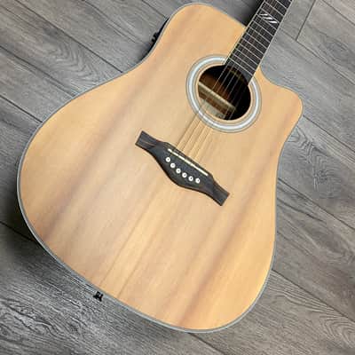Eko TRI Dreadnought Cutaway Acoustic Electric Guitar - Natural image 3