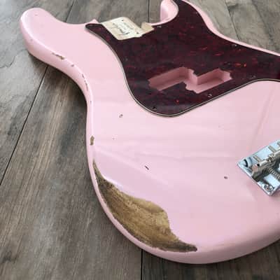FRANCHIN Jupiter bass body Relic Aged Faded Shell Pink 100% Nitro Lacquer Poplar Precision-Style Made in Italy - Stock piece #23250826 image 5