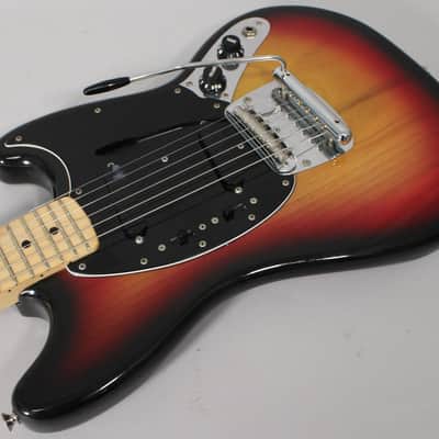 1977 Fender Mustang Sunburst Maple Fretboard w/OHSC image 8