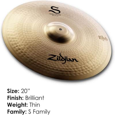Zildjian 20" S Series Thin Crash Cymbal 2016 - Present - Brilliant image 2