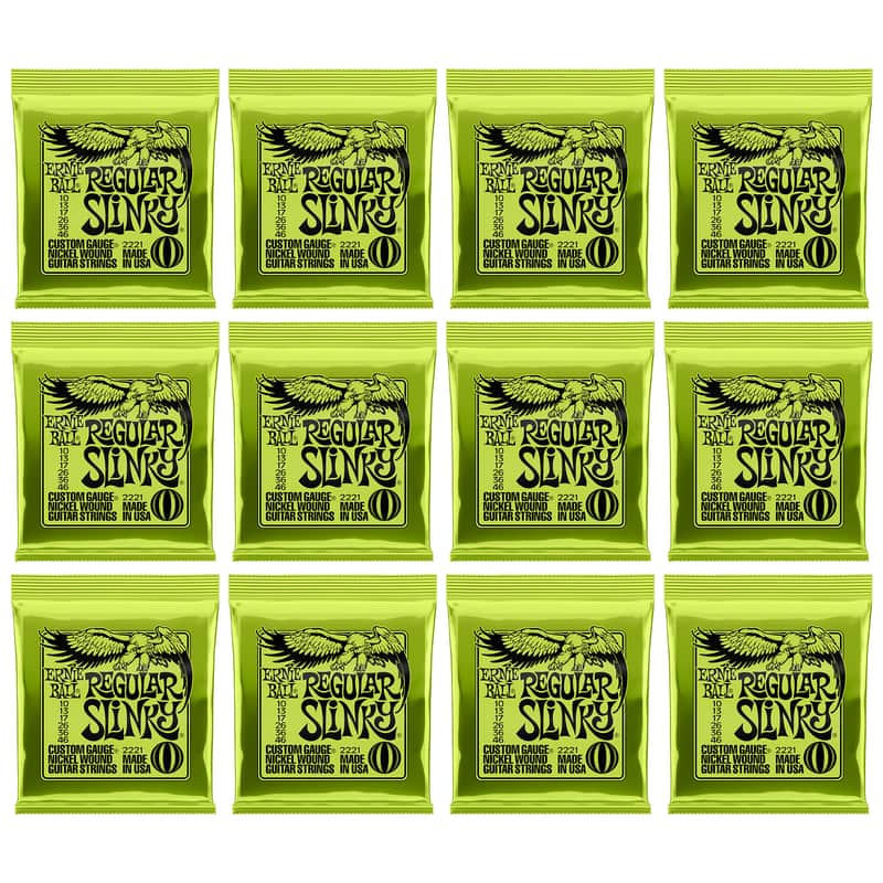 12-Pack Ernie Ball 2221 Regular Slinky Nickel Electric Guitar Strings, 10-46 Bild 1