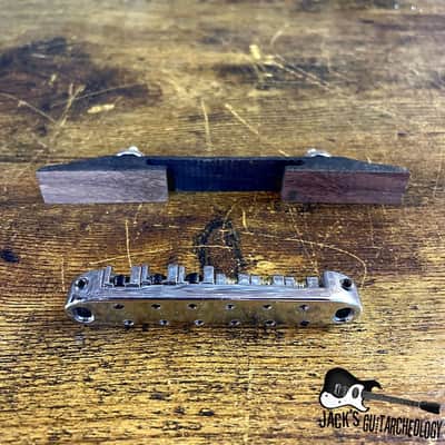 Economy Archtop Roller Bridge, Tailpiece, Strap Pins Lot *USED* (2000s - Chrome) image 6