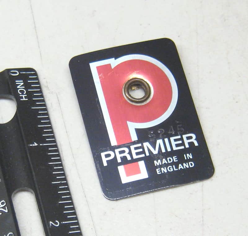 Vintage Premier Drum Badge for Snare Bass or Tom England  Lot 82-513 image 1