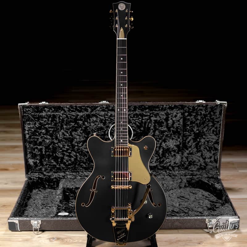 Veritas 503 FiveOThree Semi-Hollow Guitar w/ Bigsby – Black Hard Satin image 1