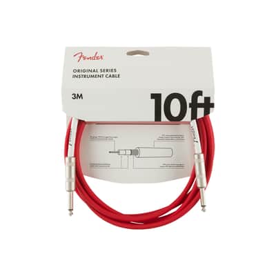 Fender Original Series Instrument Cable, 10 Ft - Fiesta Red 10 Ft Straight image 1