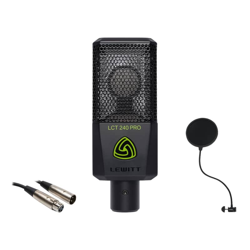 Lewitt LCT 240 PRO Condenser Microphone (Black) with Pop Filter & XLR Cable image 1