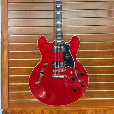 Heritage Custom Shop Core Collection H-535 Electric Guitar with Case, Trans Cherry — HRT-011113111 image 6