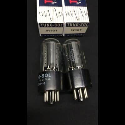 GREAT PAIR TUNG SOL 5Y3GT Vintage RECTIFIER Radio Amp VACUUM TUBES O.9769 image 2
