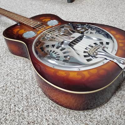 Vintage 1983 Dobro model 66B Rare Round neck Sandblasted Birch collectors grade with pickup and HSC image 4