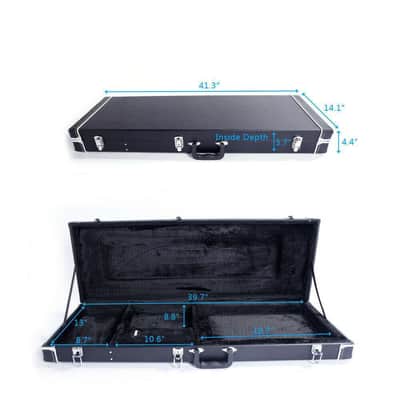 Hard Case Wooden Hard-Shell For Gst Gtl 170 Sg Electric Guitar With Lock - Black image 2