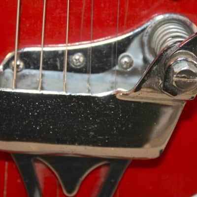 Vintage 1960's Sorrento Red Sunburst Hollow Body Electric Guitar With Gig Bag image 5