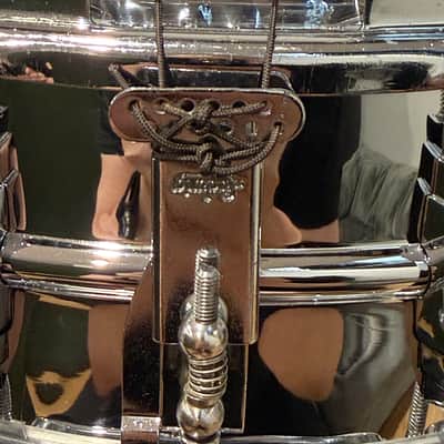 Ludwig No. 400 Super-Ludwig 5x14" 10-Lug Brass Snare Drum with Keystone Badge 1960 - 1963 - Chrome-Plated image 15