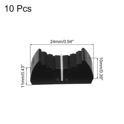 Straight Slide Potentiometer Flat Push Knob Plastic Flat Push Knobs for Potentiometer,Guitar, Console, Volume,Bass Insert Shaft 8x1.2mm/0.31x0.05 Inch Black Pack of 10 image 2