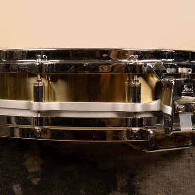 1980s Pearl 3.5x14 Brass Free Floating Snare Drum image 3
