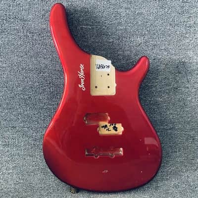 Red Mini 4 String Bass Basswood Body image 1