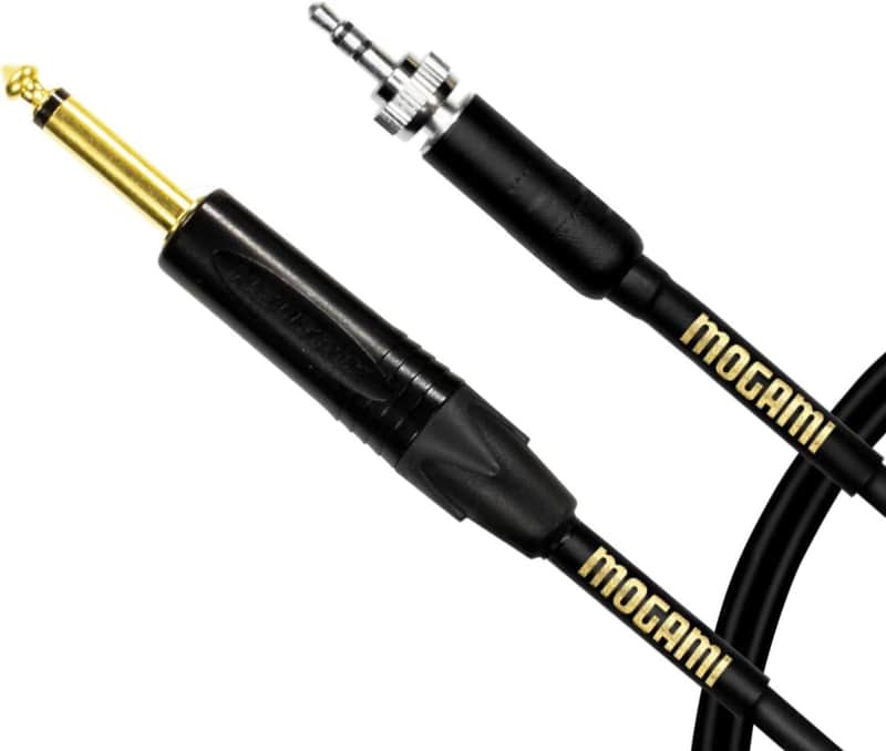 Mint Mogami Gold BPSE TS-30 Belt Pack Instrument Cable for Wireless Instrument Systems, 1/4" TS Male Plug to 3.5mm Locking TRS Male Plug, Straight Connectors, 30 Inch image 1