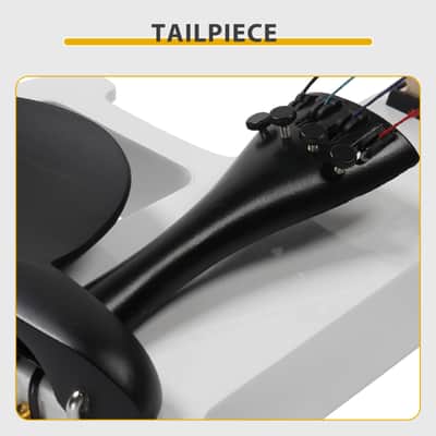 Cxxss Full Size 4/4 Bunnel Edge Electric Silent Violin with Case Bow Rosin Headphone Connecting Line White image 8