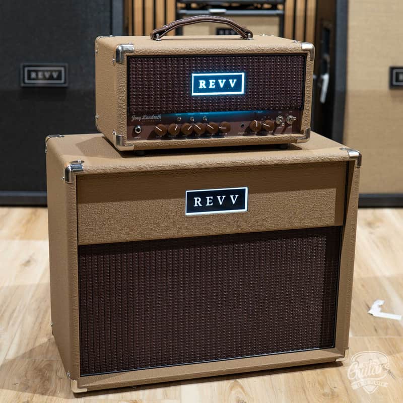 Revv D20 JL Joey Landreth 20/4W Tube Amp Head w/ 1x12 Cab & Speaker Cable –Brown image 1