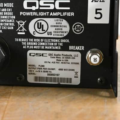 QSC PL380 Powerlight 3 Series 2-Channel Power Amplifier CG012G7 image 8