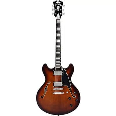 D'Angelico Premier DC Semi-Hollow Electric Guitar Brown Burst image 8