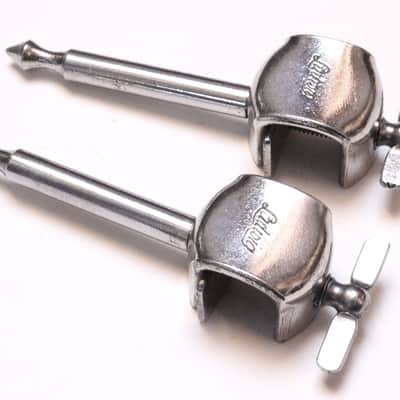VERY RARE Ludwig Bass Drum Spurs, Easy Access Top Thumbscrew, Nickel Finish, Logo, MINT! / 1920s-30s / INSPECTED &TESTED image 1