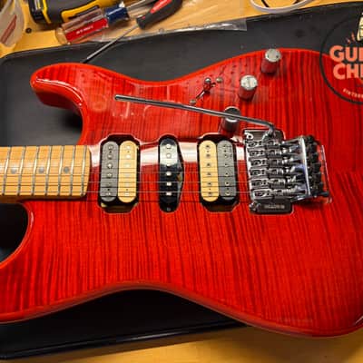 2020 Fender Japan MIJ Michiya Haruhata Stratocaster Trans Pink Flame Top Tweed HSC image 12