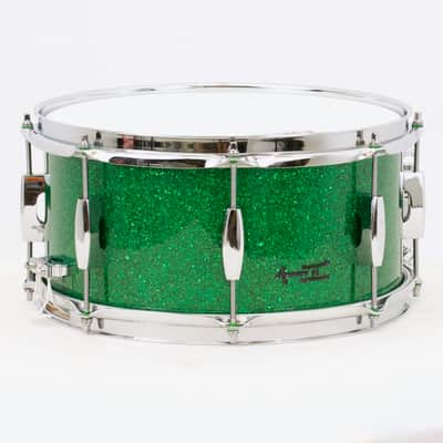 TreeHouse Custom Drums 6½x13 8-ply Maple Snare Drum - Green Glass Glitter image 1