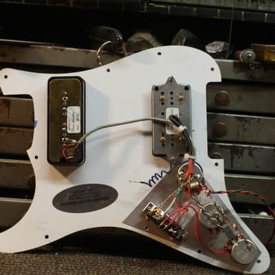 Kent Armstrong Loaded Black Pearl Strat Pickguard Humbucker & P90 with Dial A Tap. image 3
