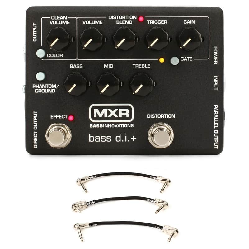 MXR M80 Bass D.I.+ Bass Distortion Pedal with 3 Patch Cables image 1