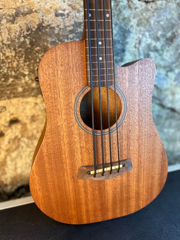 Gold Tone M-Bass/FL Micro 23" Scale Fretless Acoustic/Electric Bass Natural image 1