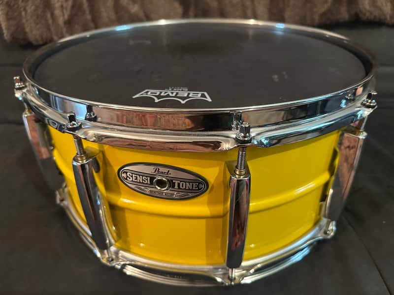 14x6.5 Aluminum Pearl Sensitone  - Yellow