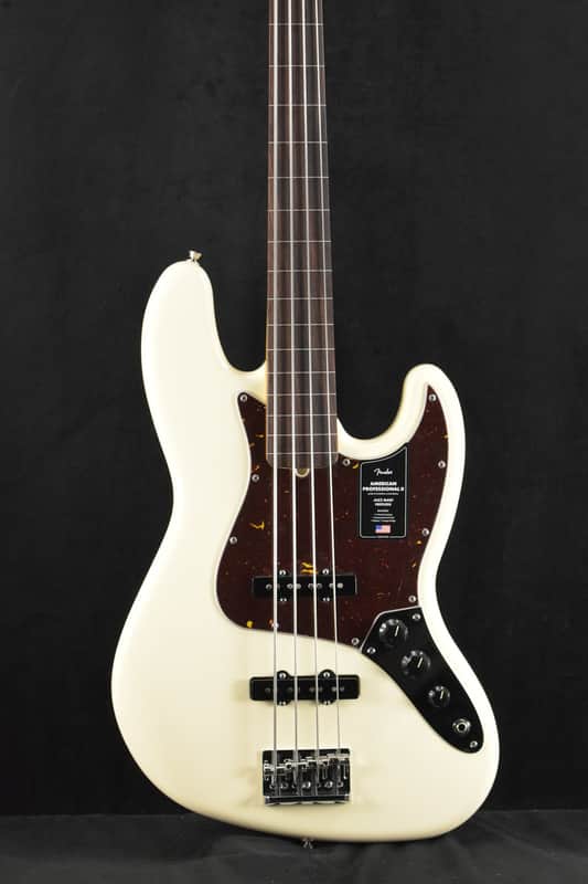 Mint Fender American Professional II Jazz Bass Fretless Olympic White Rosewood Fingerboard image 1